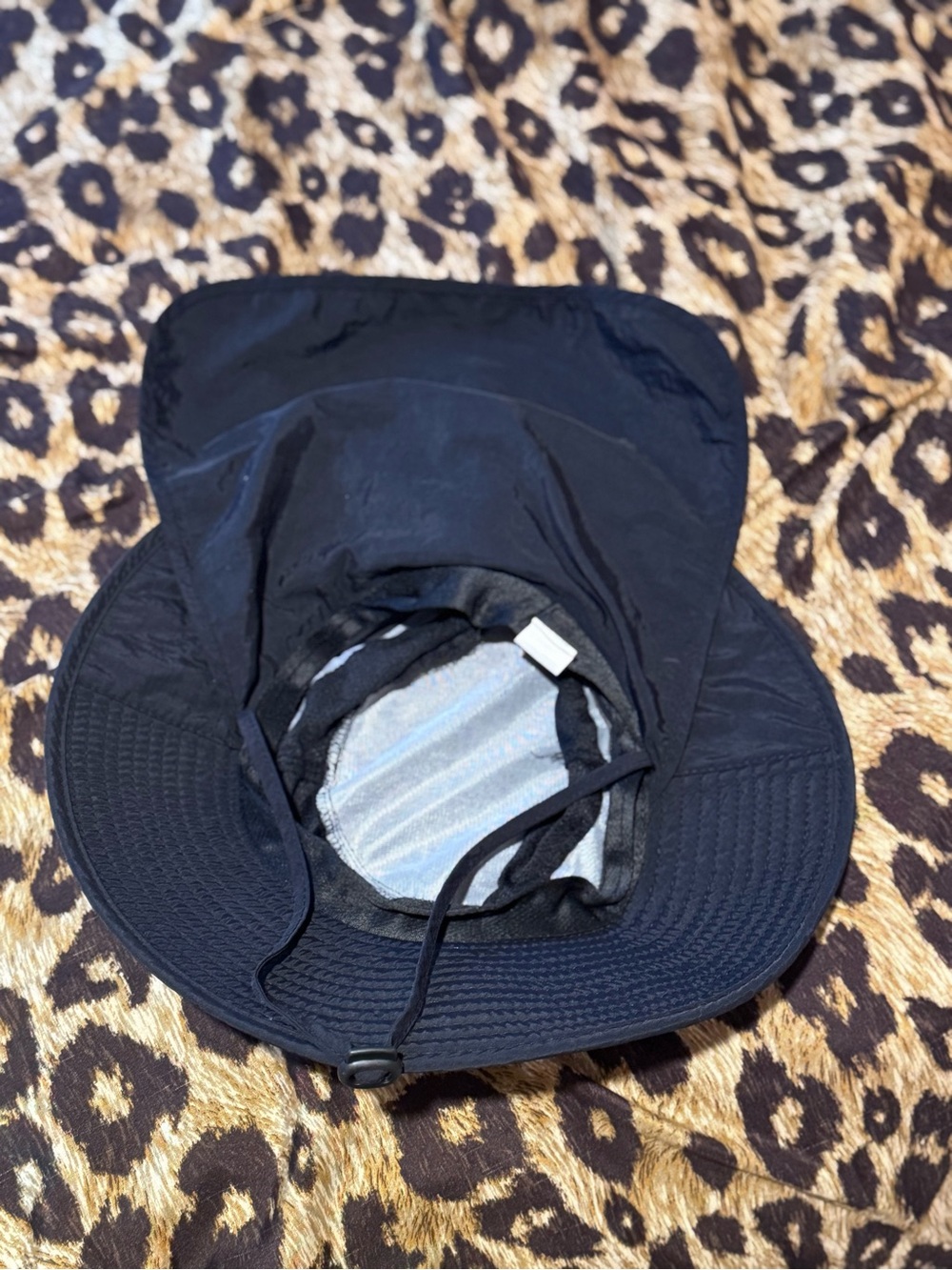 Black Sun Hat With Neck Covering! - Picture 3 of 4
